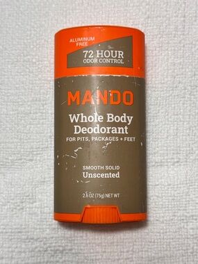 NEW Mando Whole Body Deodorant Smooth Solid Stick Unscented